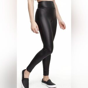 WALKPOP, NWT Faux Leather Black Meteorite Leggings, Size Large